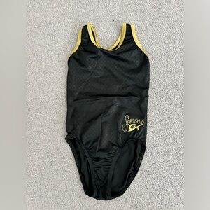 GK Elite Simone Biles Leotard size CL gold/black